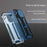 R-JUST Mechanical Armor For iPhone 15 Metal Case Hollow Design Anti-drop Phone Cover - Silver+Blue - 4