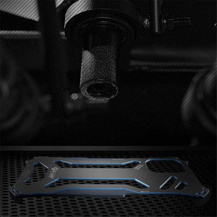 R-JUST Mechanical Armor For iPhone 15 Metal Case Hollow Design Anti-drop Phone Cover - Silver+Blue - 6