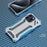 R-JUST Mechanical Armor For iPhone 15 Pro Case Hollow Aluminum Alloy Phone Back Cover - Silver / Blue - 2
