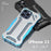 R-JUST Mechanical Armor For iPhone 15 Pro Case Hollow Aluminum Alloy Phone Back Cover - Silver / Blue - 4