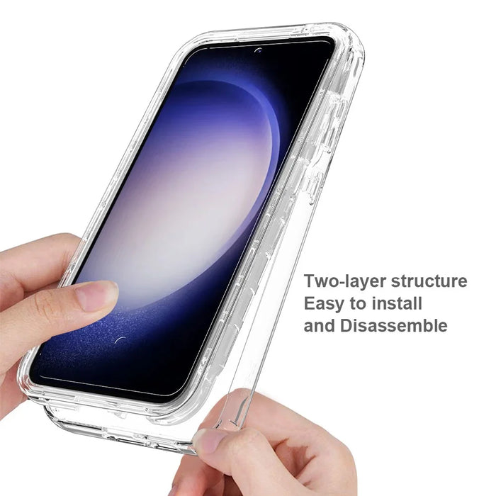 For Samsung Galaxy S23 FE Phone Case TPU+PC Clear Back Cover - Transparent - 3