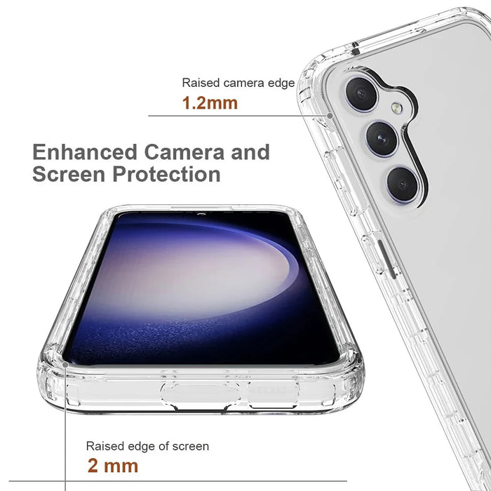 For Samsung Galaxy S23 FE Phone Case TPU+PC Clear Back Cover - Transparent - 4