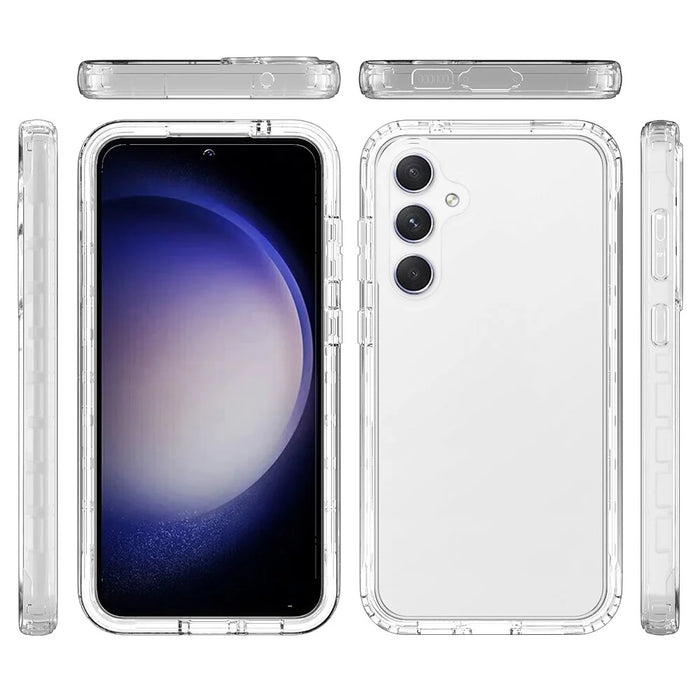 For Samsung Galaxy S23 FE Phone Case TPU+PC Clear Back Cover - Transparent - 6