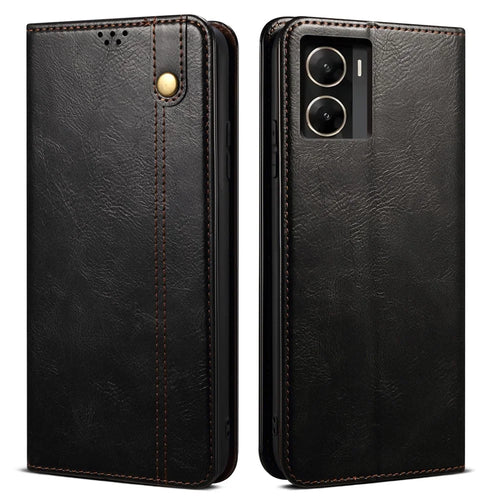 For vivo V29e (Global) 5G Phone Case PU Leather Cover with Stand Wallet - Black - 1