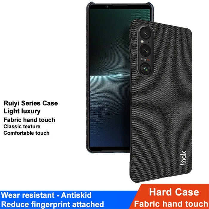 IMAK Ruiyi Series for Sony Xperia 1 V Case Dustproof PU Leather + PC Phone Protector - Black - 2