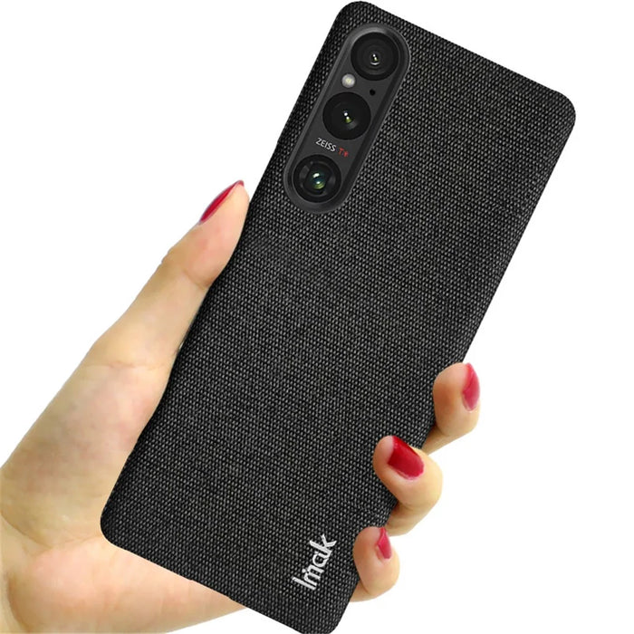 IMAK Ruiyi Series for Sony Xperia 1 V Case Dustproof PU Leather + PC Phone Protector - Black - 4