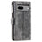 For Google Pixel 8a Case Wallet Imprinted PU Leather Phone Cover with Strap - Grey - 7
