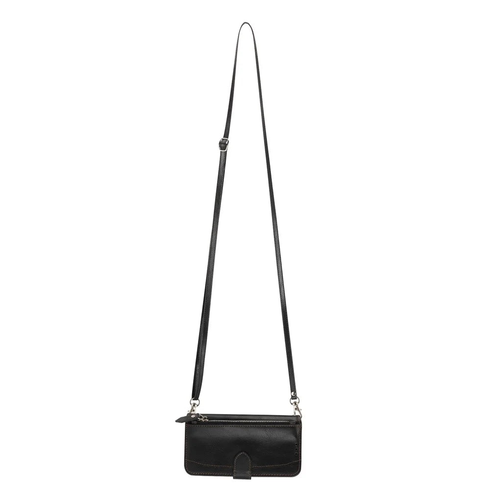 For Sony Xperia 5 V Leather Case Zipper Pocket Phone Wallet Cover with Long and Short Strap - Black - 5