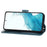 For Samsung Galaxy S23 FE Case Zipper Wallet PU Leather Stand Cell Phone Cover with 2 Straps - Blue - 3