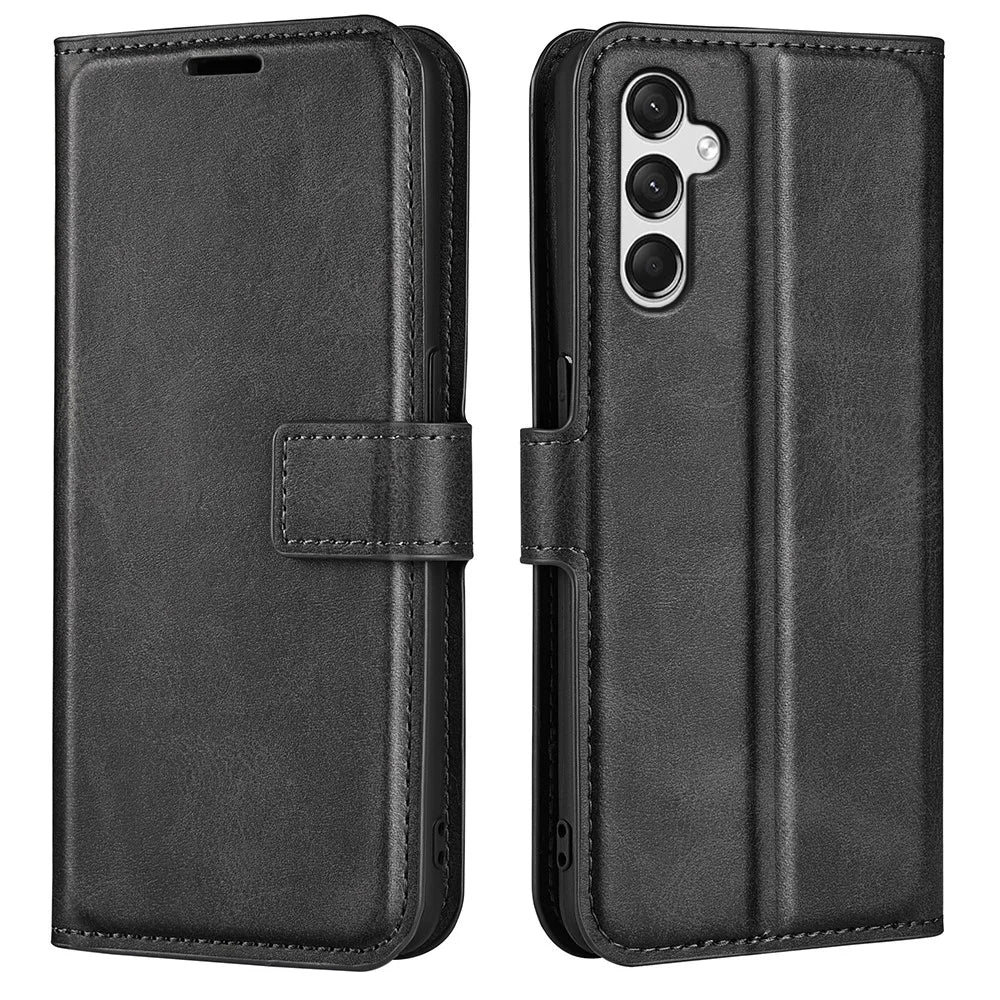 For Samsung Galaxy A25 5G (Global) (161.0 x 76.5 x 8.3mm) Case PU Leather Stand Phone Shell Wallet - Black - 1
