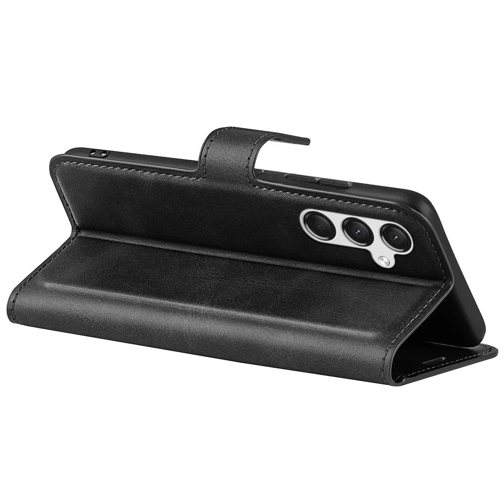 For Samsung Galaxy A25 5G (Global) (161.0 x 76.5 x 8.3mm) Case PU Leather Stand Phone Shell Wallet - Black - 4