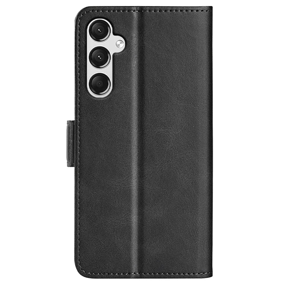 For Samsung Galaxy A25 5G (Global) (161.0 x 76.5 x 8.3mm) Case Wallet Calf Texture Phone Cover PU Leather Stand Flip Shell - Black - 7
