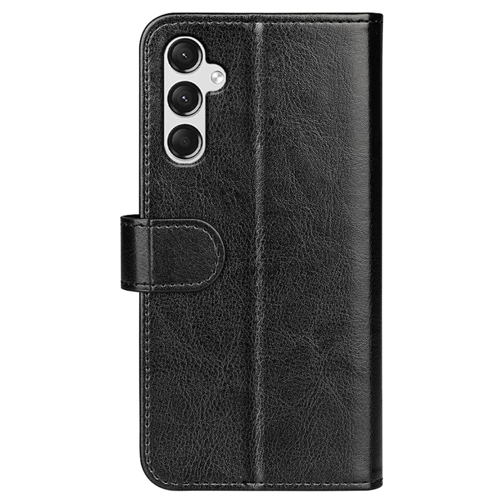 For Samsung Galaxy A25 5G (Global) (161.0 x 76.5 x 8.3mm) Case Slim-Fit PU Leather Shell Crazy Horse Texture Phone Cover - Black - 7