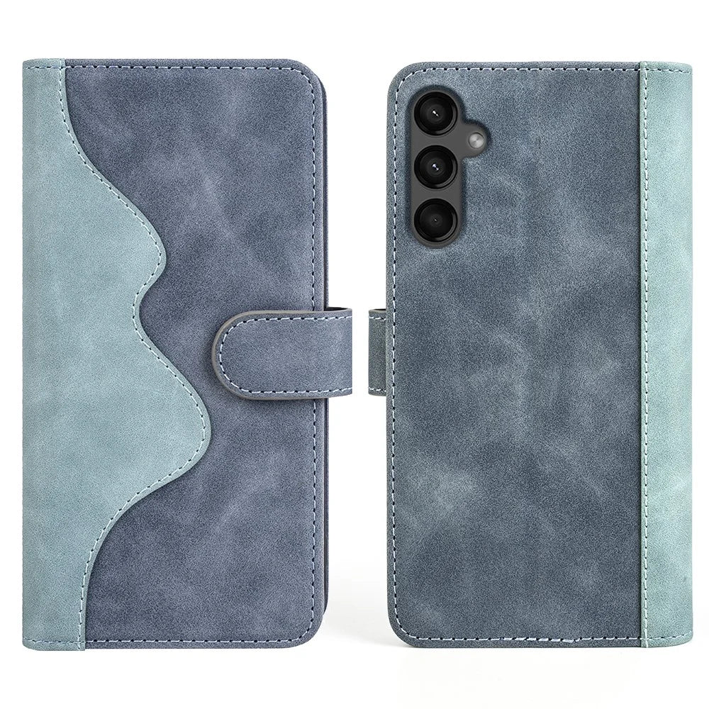 For Samsung Galaxy A15 5G Case PU Leather Cover Wallet Stand Slim-Fit Phone Shell - Blue - 1