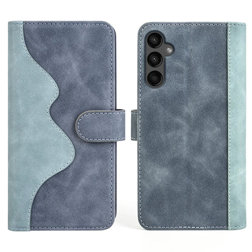 For Samsung Galaxy A15 5G Case PU Leather Cover Wallet Stand Slim-Fit Phone Shell - Blue - 1