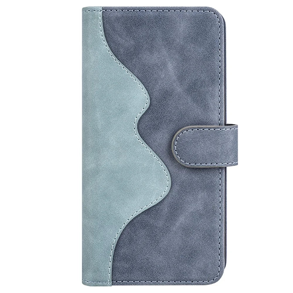 For Samsung Galaxy A15 5G Case PU Leather Cover Wallet Stand Slim-Fit Phone Shell - Blue - 6