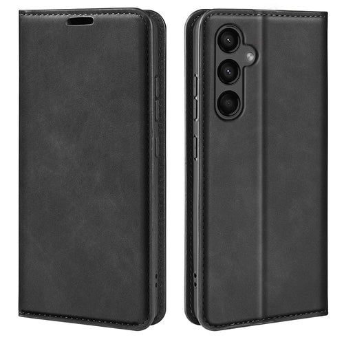 For Samsung Galaxy A15 5G Phone Case PU Leather Wallet Stand Skin-touch Mobile Phone Cover - Black - 1