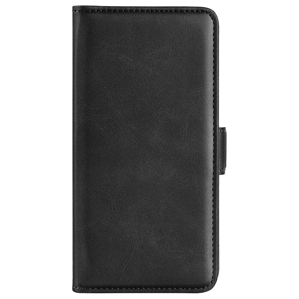 Calf Texture Phone Cover for Samsung Galaxy A15 5G Case PU Leather Wallet Stand Flip Shell - Black - 6