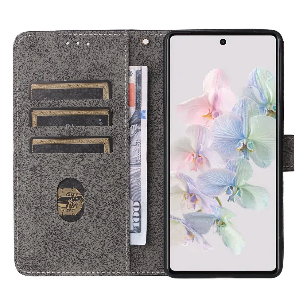 For Google Pixel 7 5G Case PU Leather RFID Blocking Wallet Cover with Strap - Black - 2