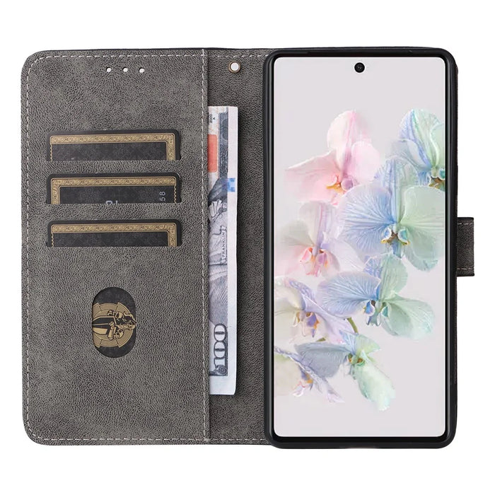 For Google Pixel 7 5G Case PU Leather RFID Blocking Wallet Cover with Strap - Black - 2