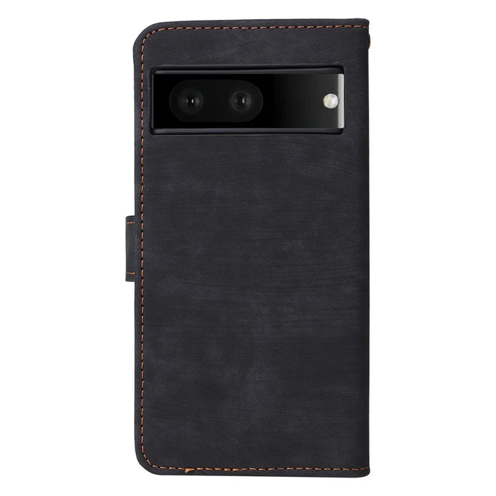 For Google Pixel 7 5G Case PU Leather RFID Blocking Wallet Cover with Strap - Black - 7