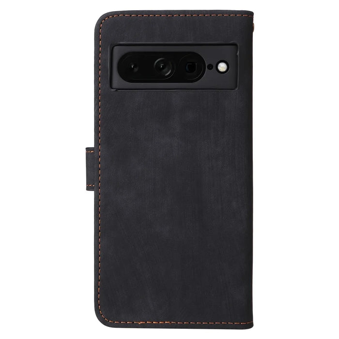 For Google Pixel 7 Pro 5G Case RFID Blocking Phone Leather Cover with Strap - Black - 7