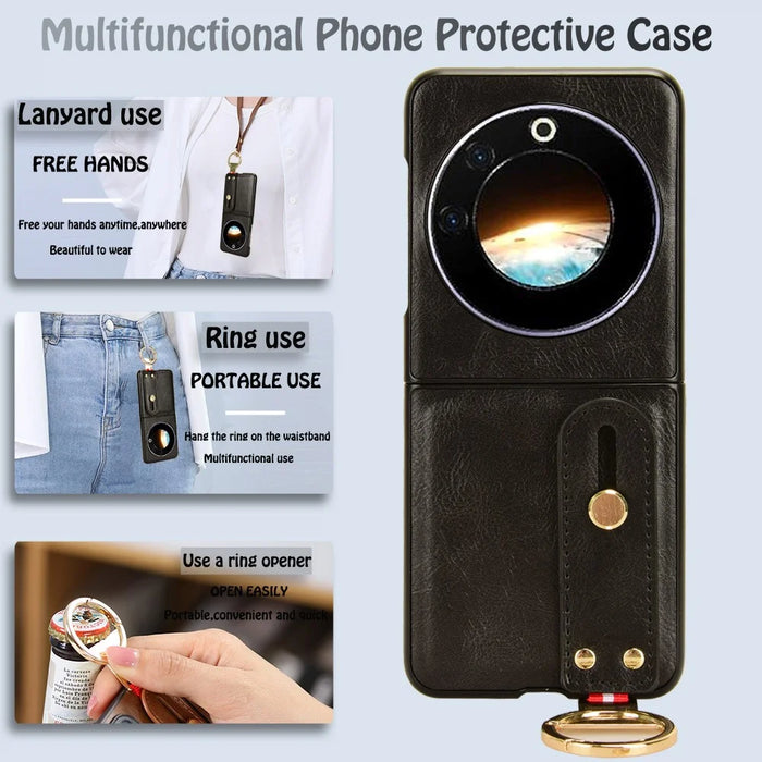 For TECNO Phantom V Flip Case PU Leather+PC Phone Cover with Bottle Opener - Black - 2
