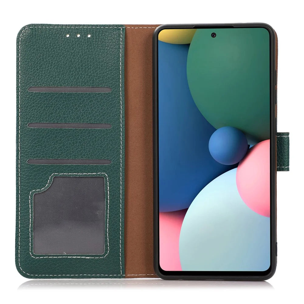 For Samsung Galaxy S24 Ultra Case Litchi Texture Wallet Leather Cover - Blackish Green - 3