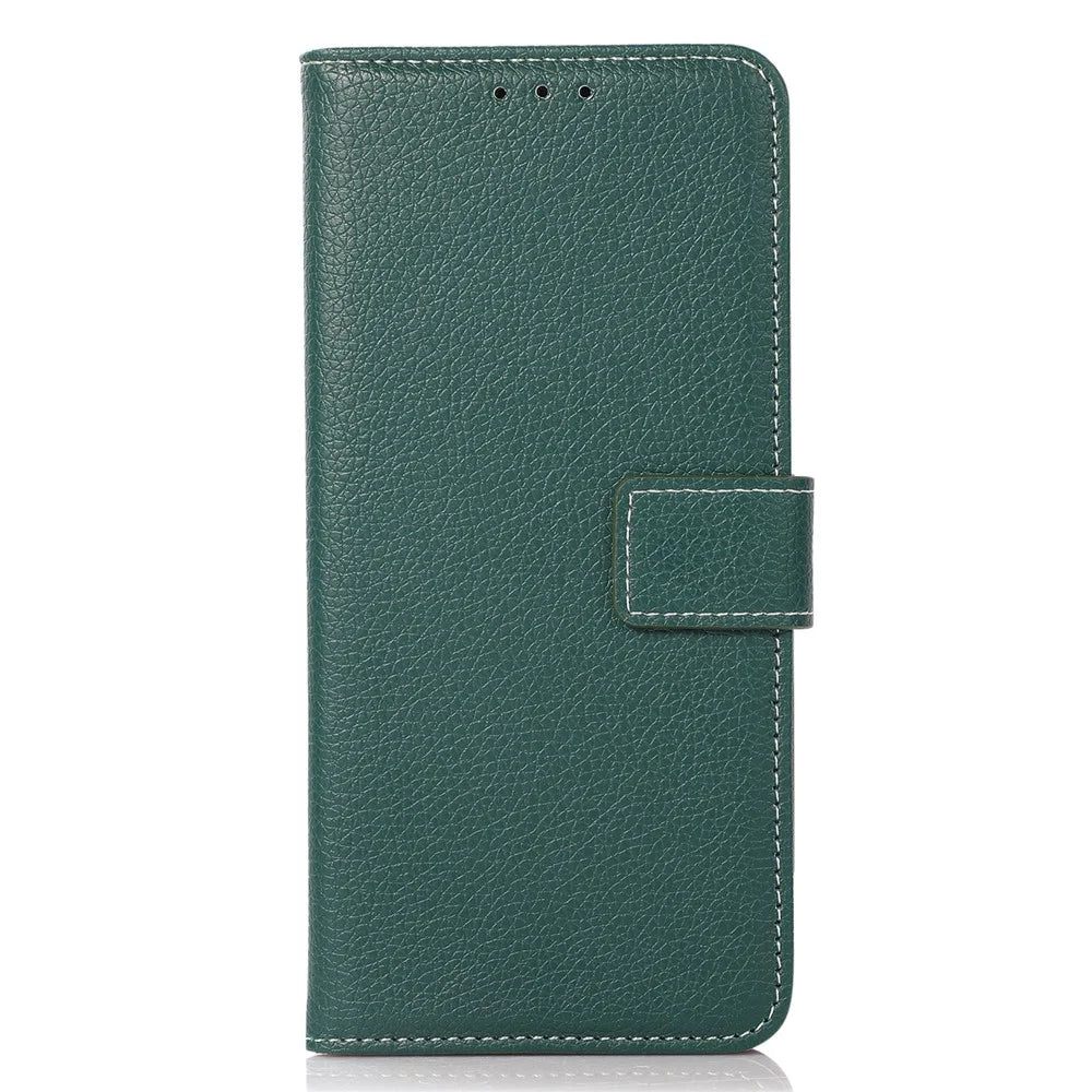 For Samsung Galaxy S24 Ultra Case Litchi Texture Wallet Leather Cover - Blackish Green - 6