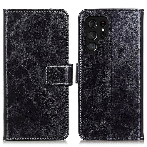 For Samsung Galaxy S24 Ultra Phone Case Wallet Anti-drop Stand Cover - Black - 1