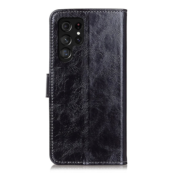 For Samsung Galaxy S24 Ultra Phone Case Wallet Anti-drop Stand Cover - Black - 7