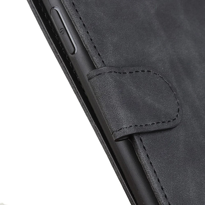 KHAZNEH For Samsung Galaxy S25 / S24 Case Retro Texture Leather Cover with Wallet - Black - 6