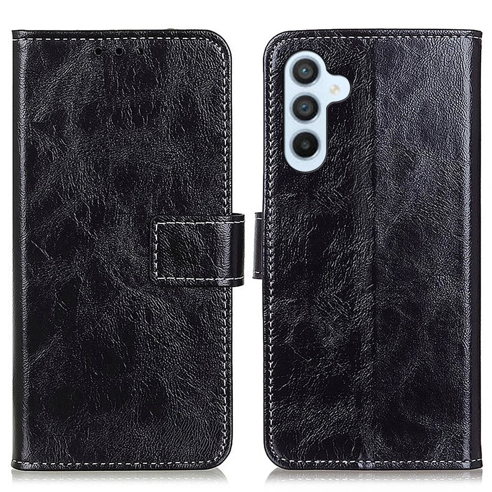 For Samsung Galaxy S25 / S24 Case Wallet Stand Protective Phone Cover - Black - 1