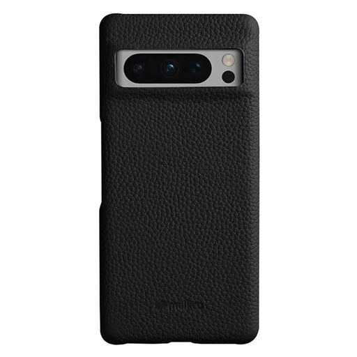 MELKCO For Google Pixel 8 Pro Case Genuine Cow Leather Coated PC Phone Protective Cover - Black - 1