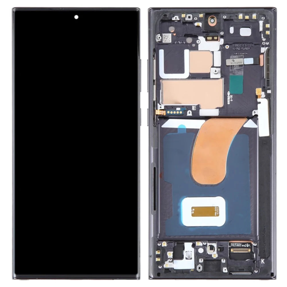 For Samsung Galaxy S23 Ultra S918 Grade C OLED Screen and Digitizer Assembly + Frame (without Logo) - Black - 1