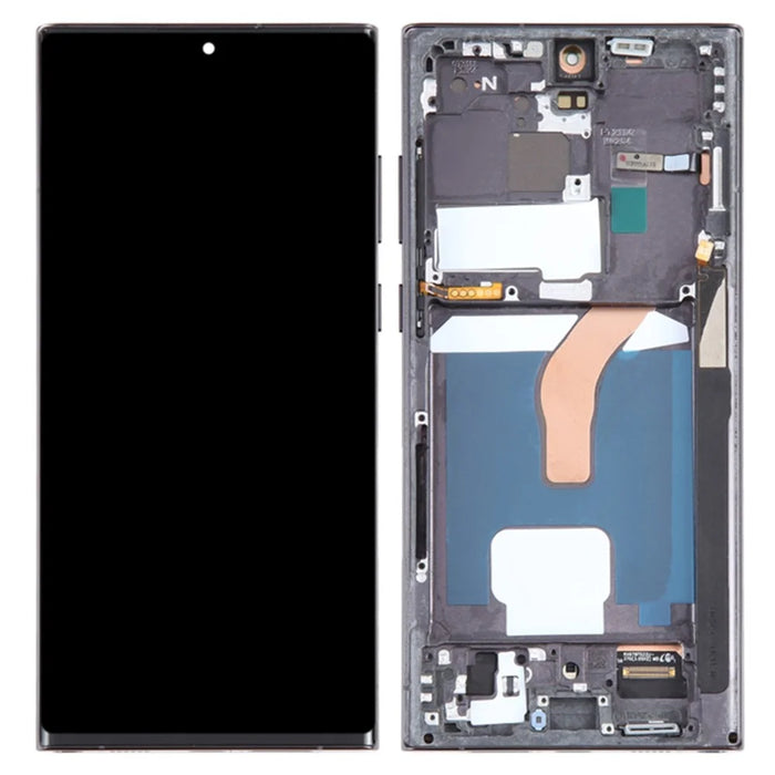 For Samsung Galaxy S22 Ultra 5G S908 Grade C OLED Screen and Digitizer Assembly + Frame (without Logo) - Black - 1