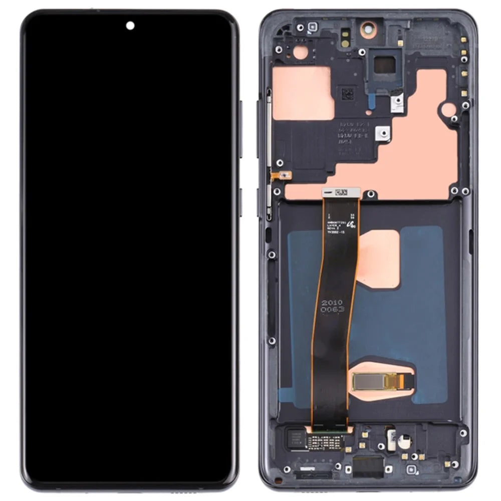 For Samsung Galaxy S20 Ultra 5G G988 Grade C OLED Screen and Digitizer Assembly + Frame (Without Logo) - Black - 1