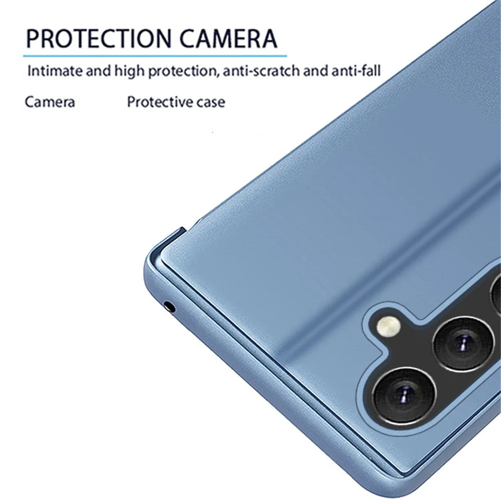 For Samsung Galaxy A15 4G Flip Leather Cover with Stand Full Body Protective Phone Case - Blue - 6