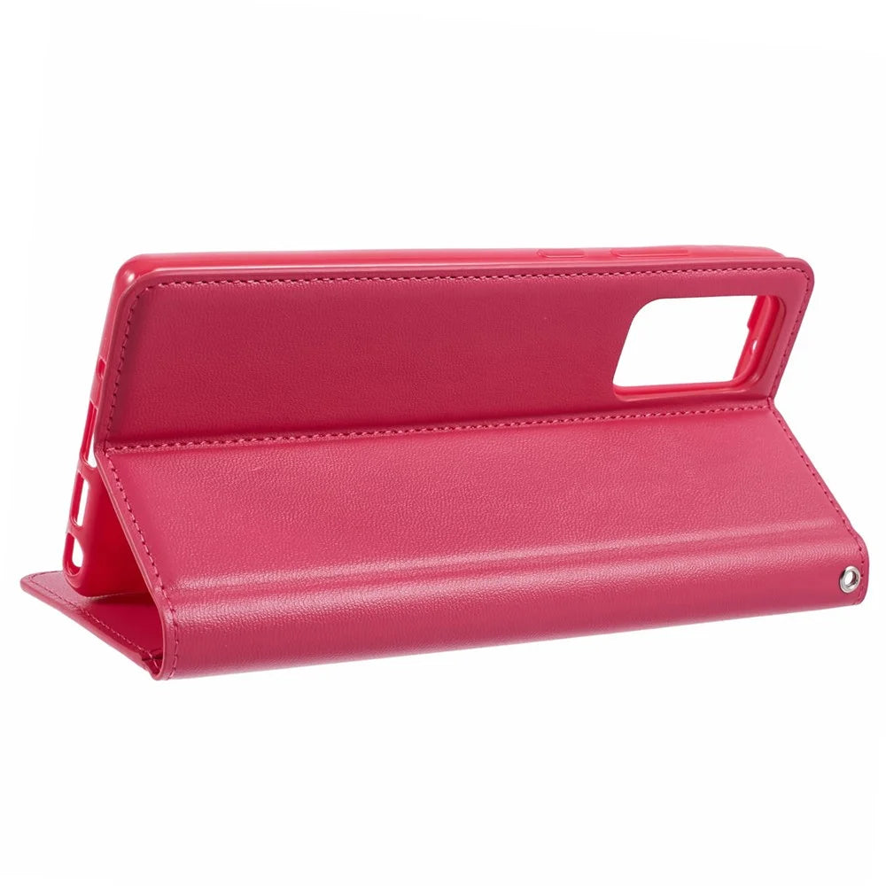 HANMAN Minuo Series For Samsung Galaxy Note20 / Note20 5G Case PU Leather Phone Cover - Rose - 4