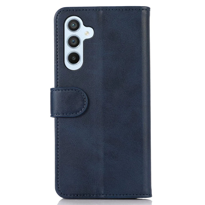 For Samsung Galaxy S25 / S24 Case Cowhide Texture Leather Cell Phone Stand Cover - Blue - 7