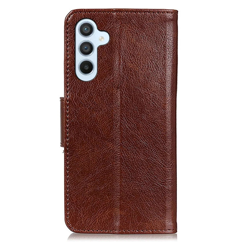 For Samsung Galaxy S25+ / S24+ Case Texture Split Leather Anti-Scratch Nappa Mobile Phone Cover - Brown - 7