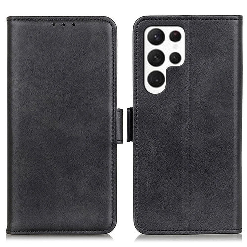 For Samsung Galaxy S24 Ultra Case Drop Protection PU Leather Wallet Stand Phone Cover - Black - 1