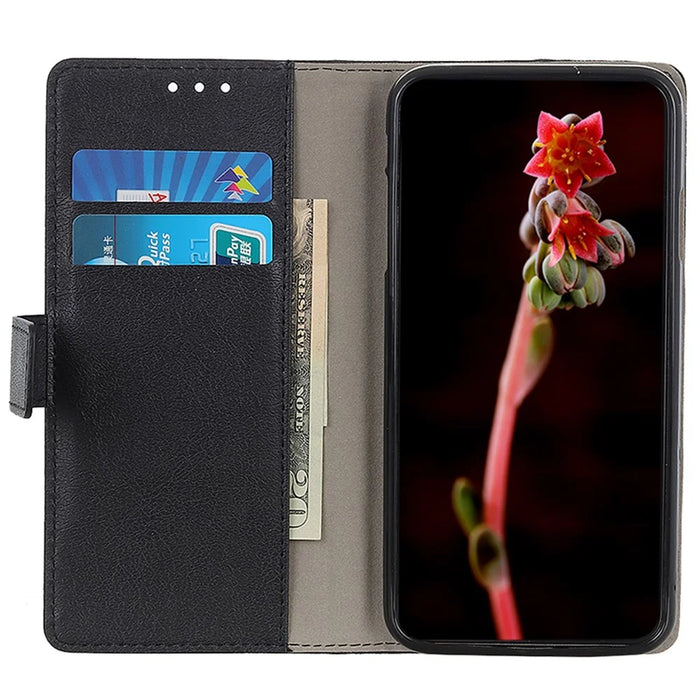 For Samsung Galaxy S24 Ultra Case PU Leather Phone Cover with Wallet Stand Function - Black - 2