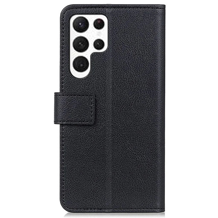 For Samsung Galaxy S24 Ultra Case PU Leather Phone Cover with Wallet Stand Function - Black - 7