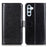 For Samsung Galaxy S25 / S24 Case Wallet Crazy Horse Texture PU Leather Phone Cover - Black - 1
