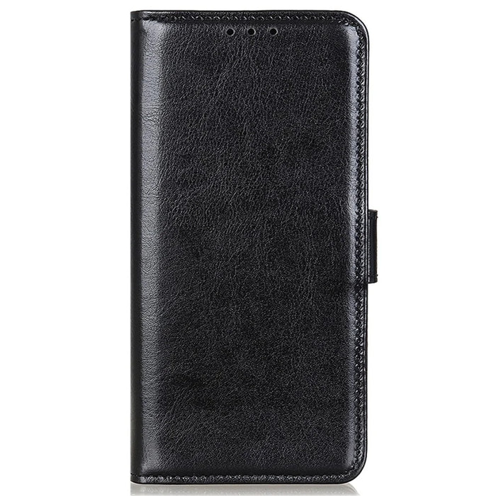 For Samsung Galaxy S25 / S24 Case Wallet Crazy Horse Texture PU Leather Phone Cover - Black - 5