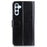 For Samsung Galaxy S25 / S24 Case Wallet Crazy Horse Texture PU Leather Phone Cover - Black - 6