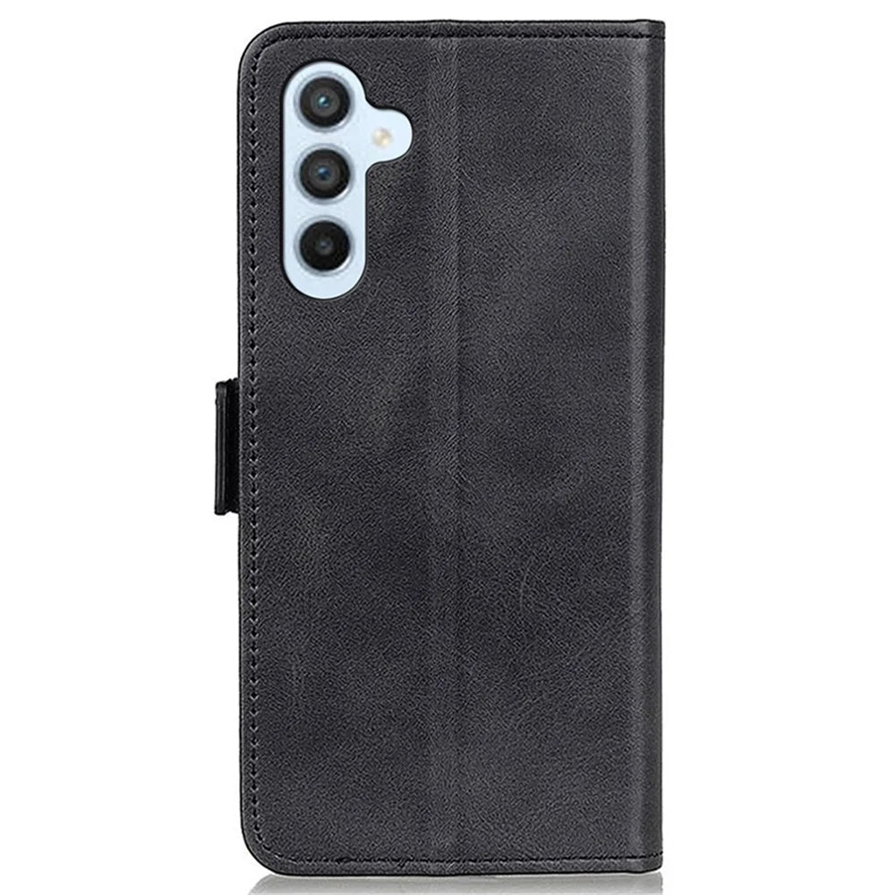 For Samsung Galaxy S25+ / S24+ Case Slim-Fit TPU +PU Leather Stand Phone Cover Wallet - Black - 6