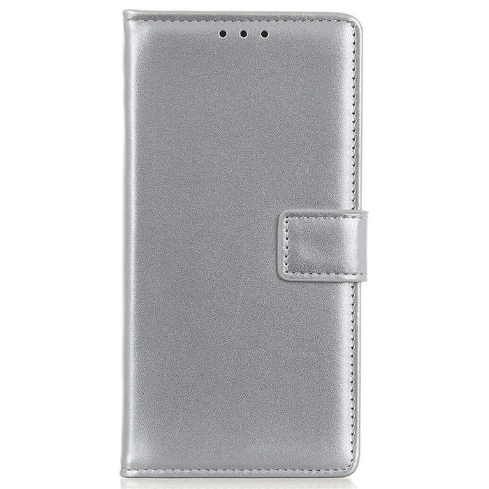 Phone Shell for Samsung Galaxy S25+ / S24+ Case PU Leather Stand Phone Cover Wallet - Silver - 6