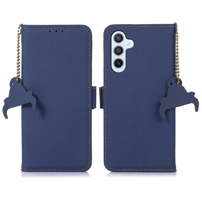 For Samsung Galaxy S25+ / S24+ Case Magnetic Closure Stand Phone Cover RFID Blocking Wallet - Sapphire - 1